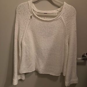 Free People Knit White Open Back Sweater